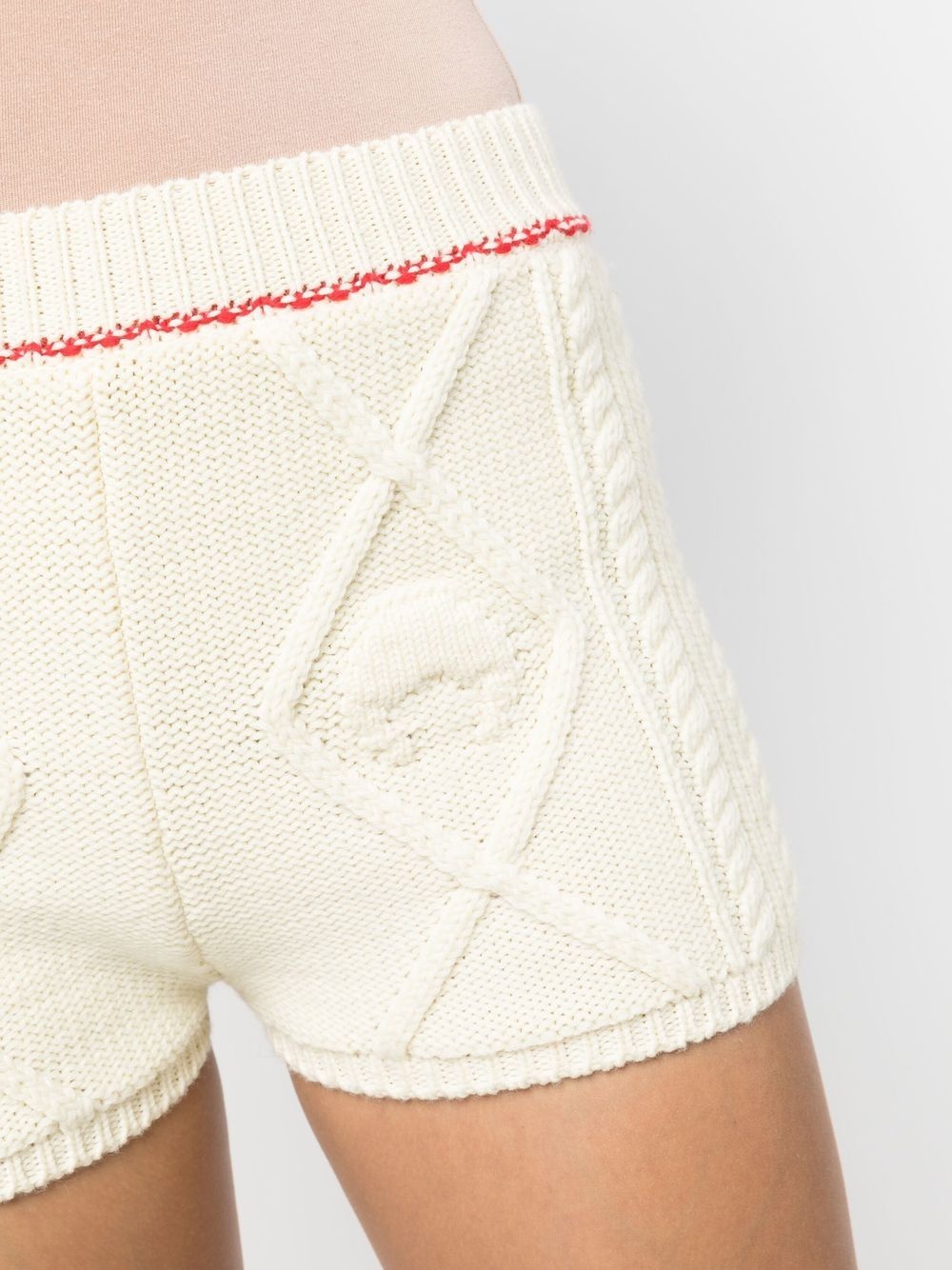 cable-knit wool shorts - 9