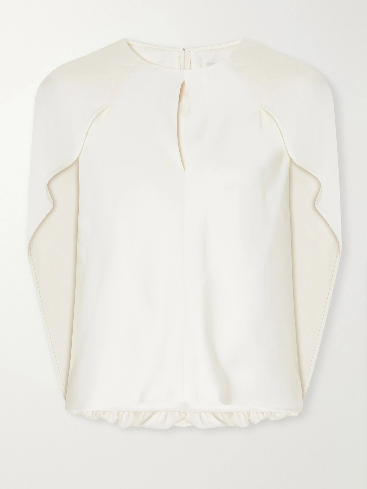 Lauren cape-effect satin blouse Ivory - 1