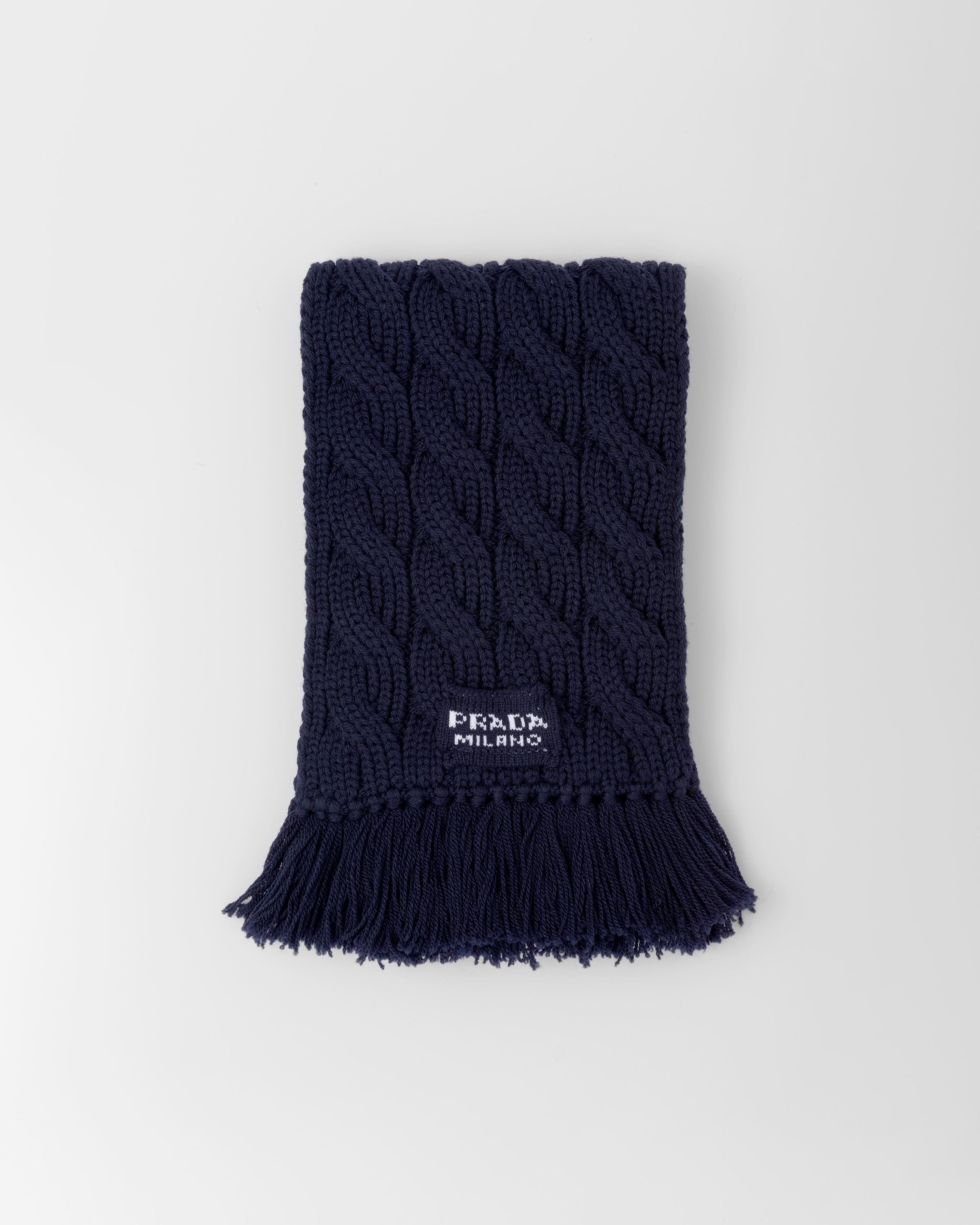 Cable-knit wool scarf - 1