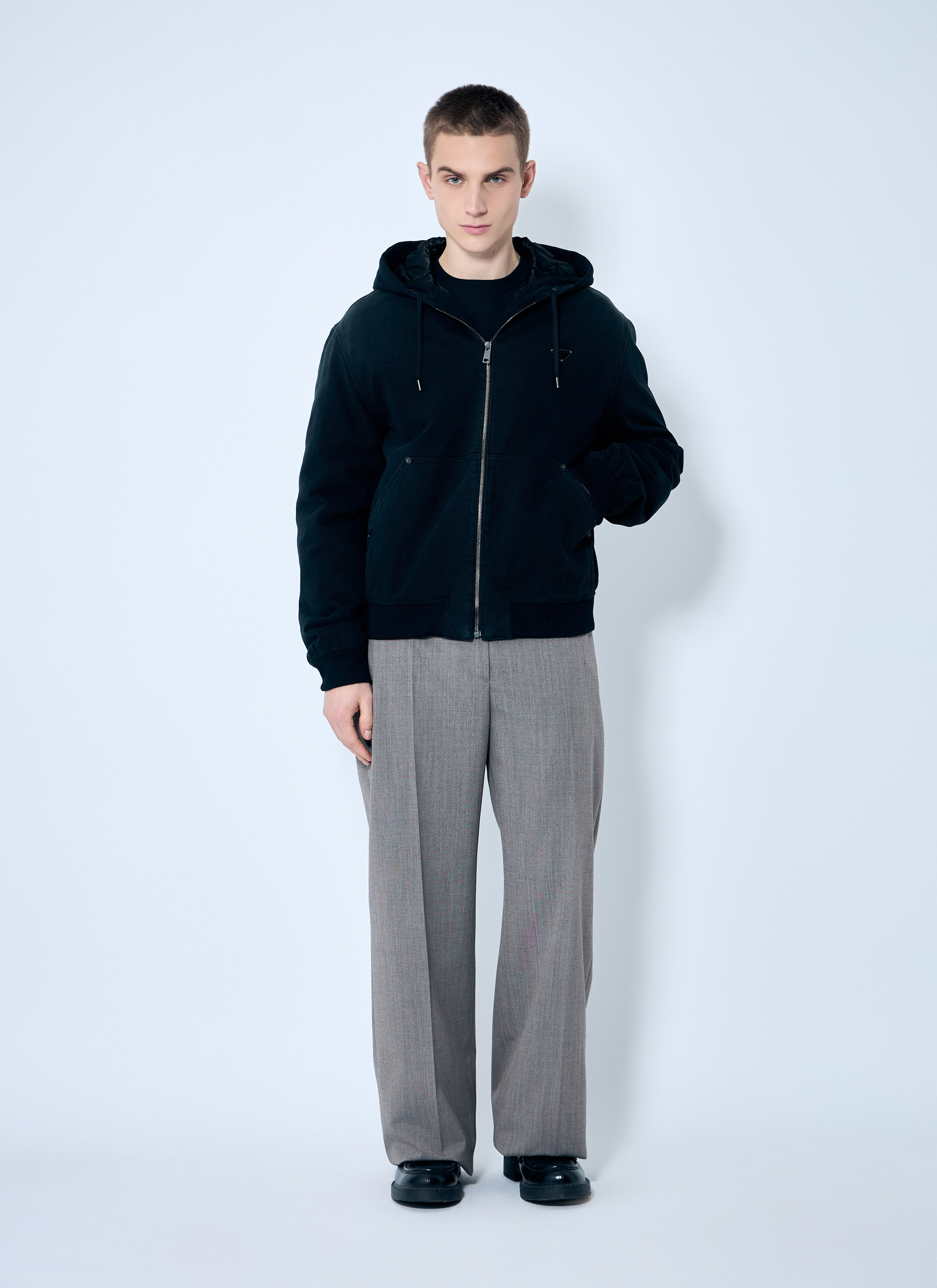 Prada Men Belted Tailored Wool-Blend Pants - 2