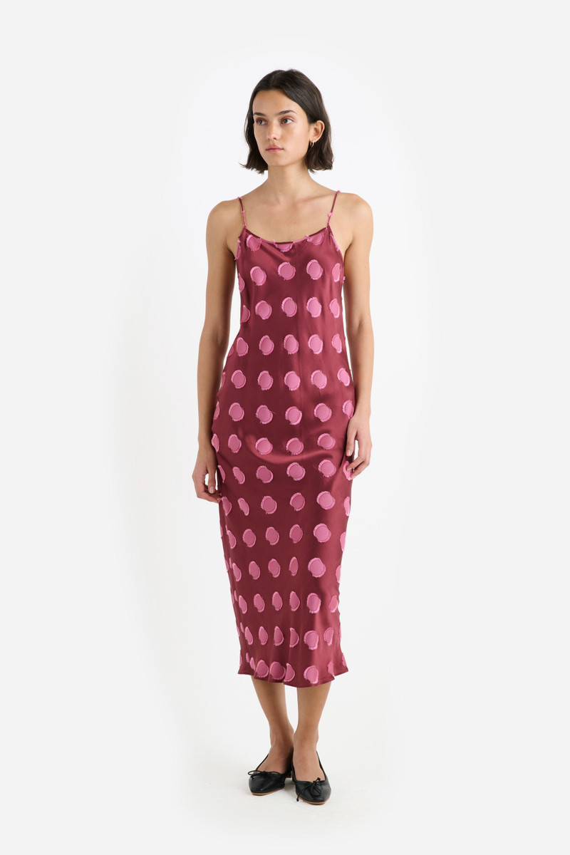 The Elder Statesman SILK POLKA DOT SLIP DRESS outlook
