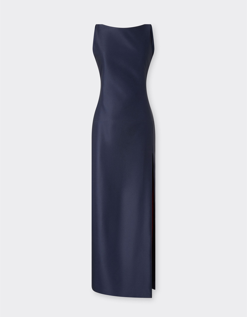 Long dress in technical gabardine 1