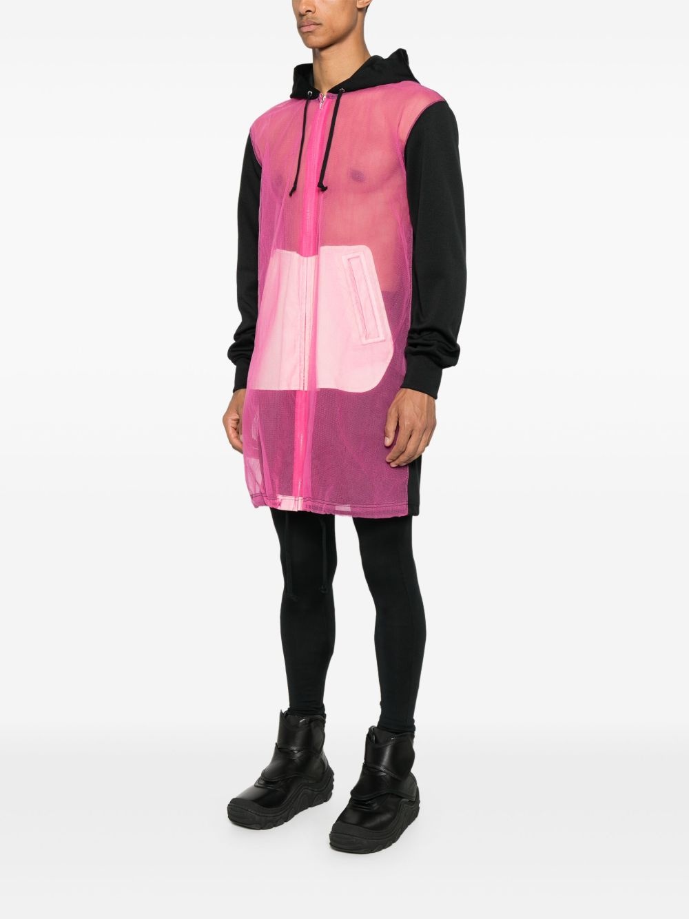 sheer-panel coat - 3