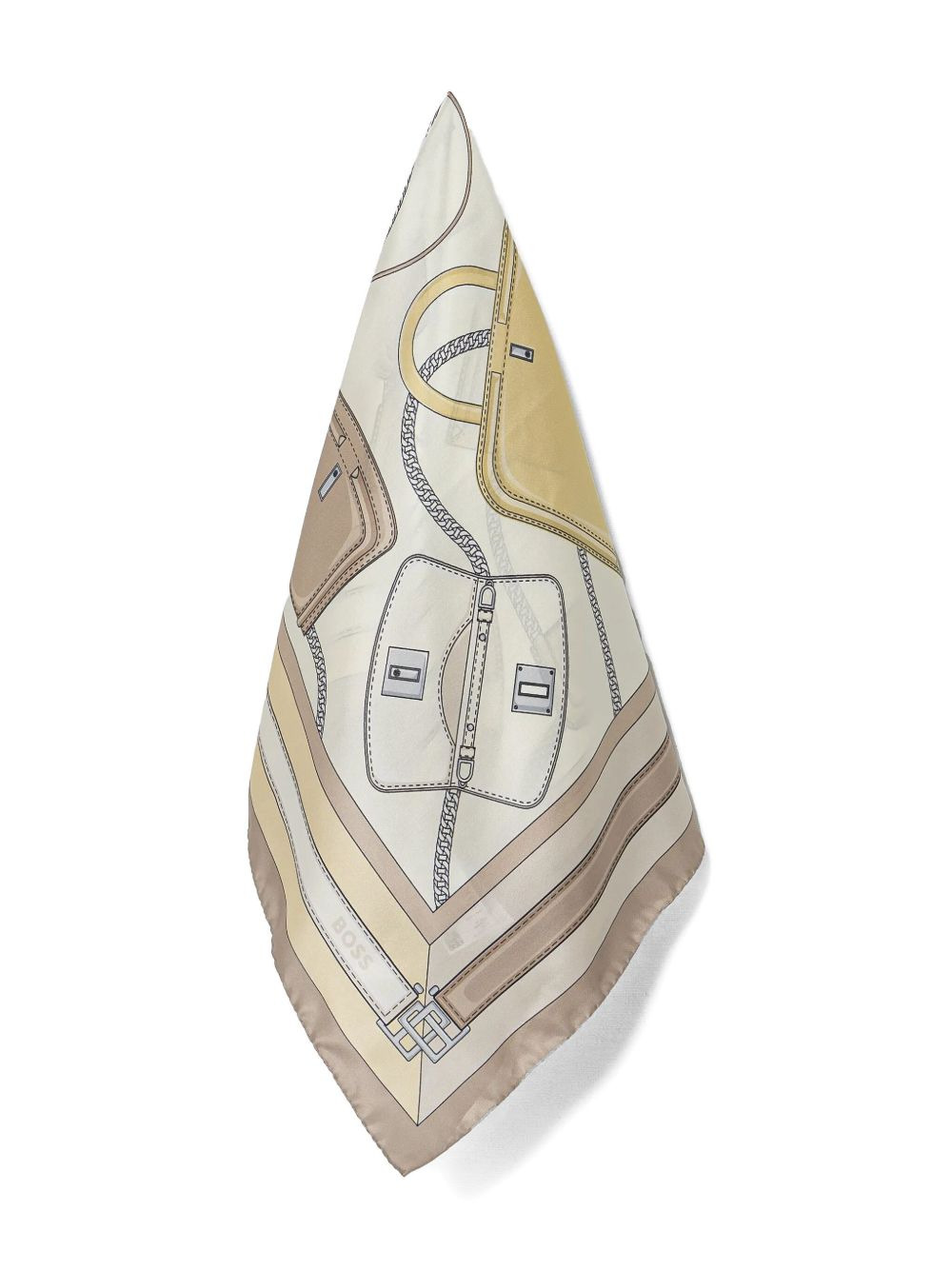 handbag-print silk scarf - 1