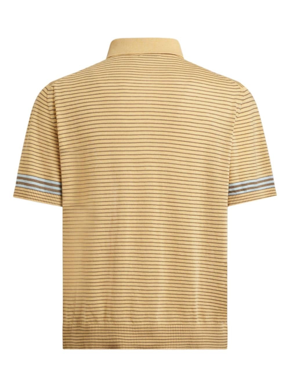 striped knitted polo shirt - 7