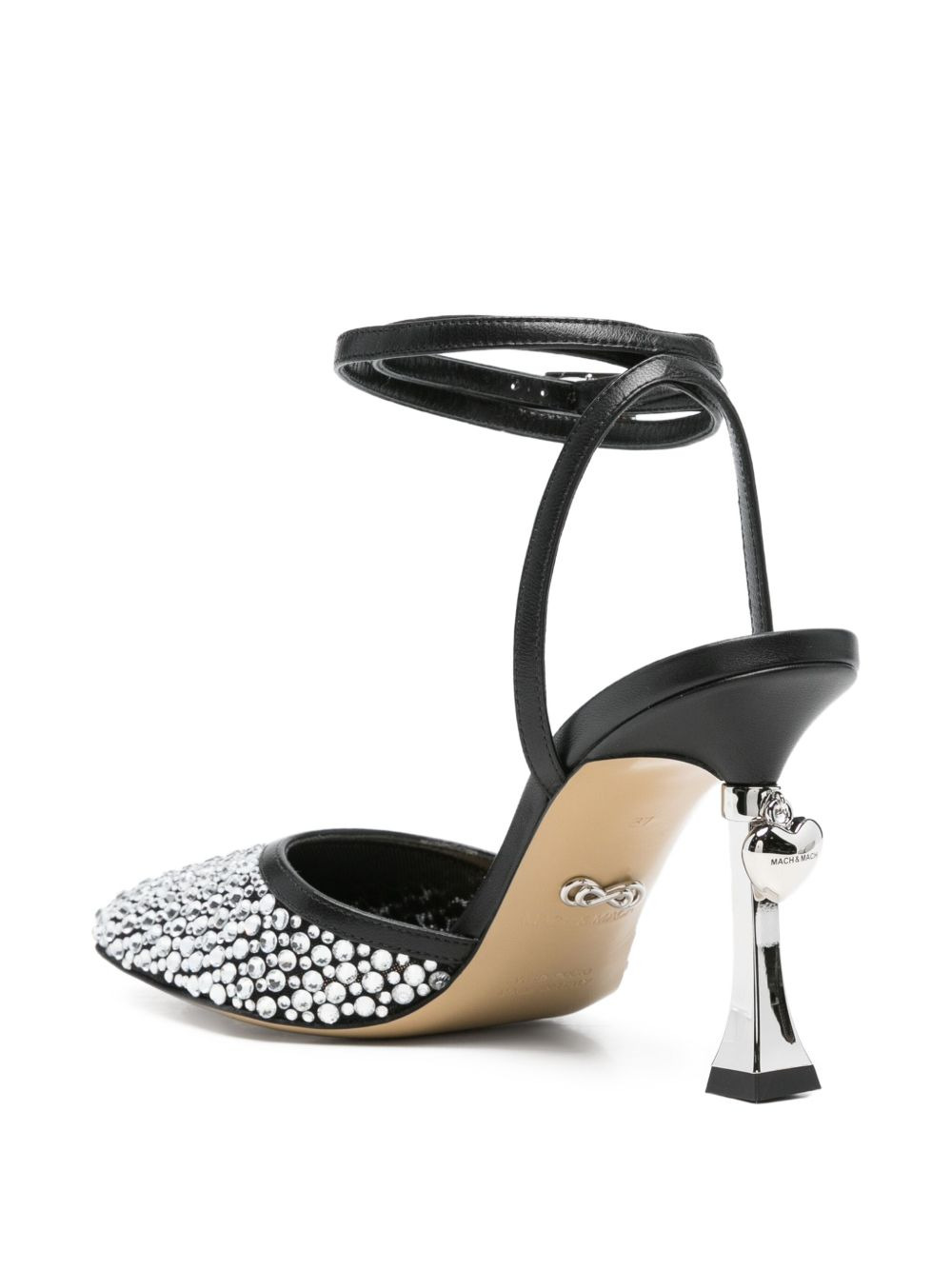 95mm crystal-embellished ankle-strap pumps - 3