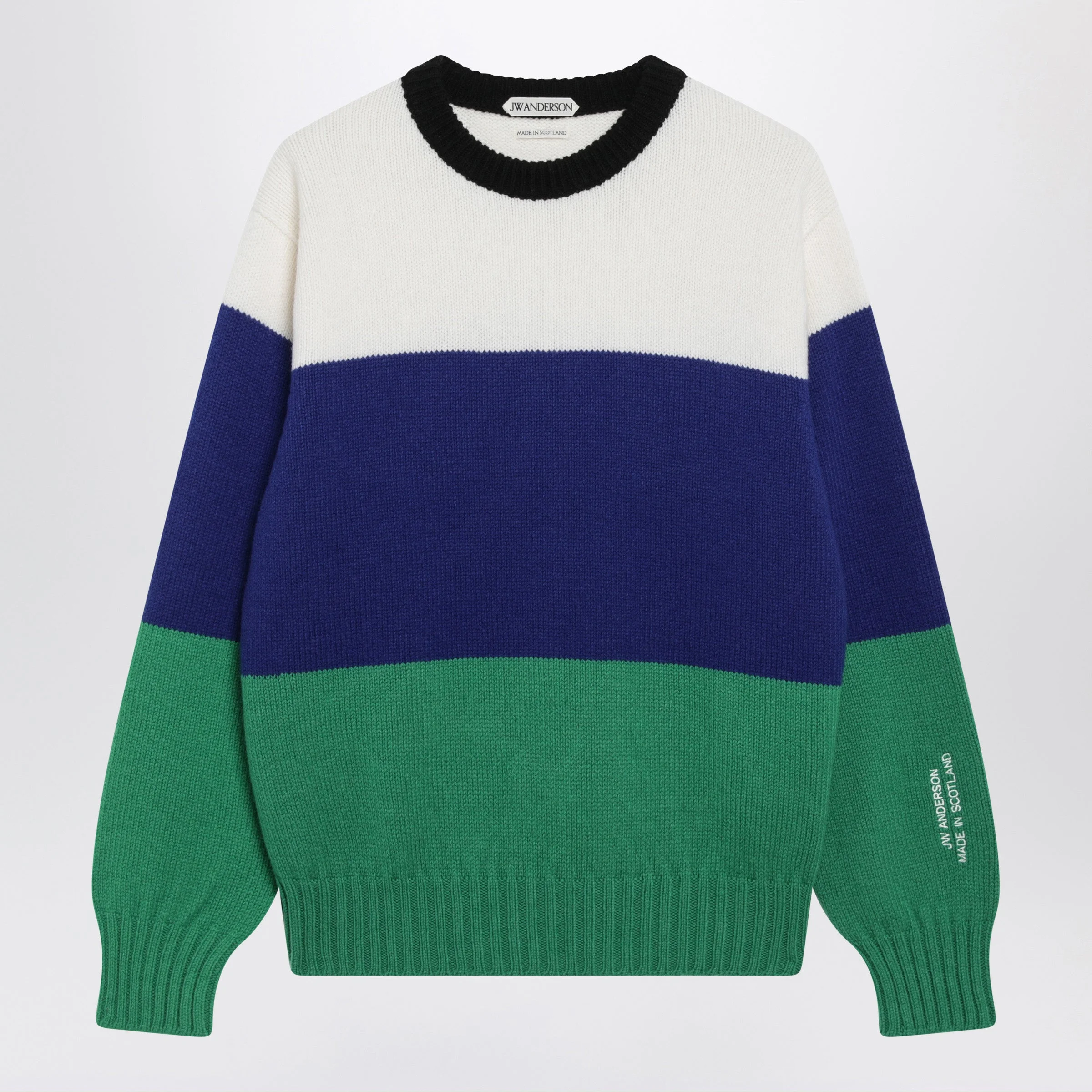 Jw Anderson Blue Menâ€S Striped Merino Wool Sweater Men - 1