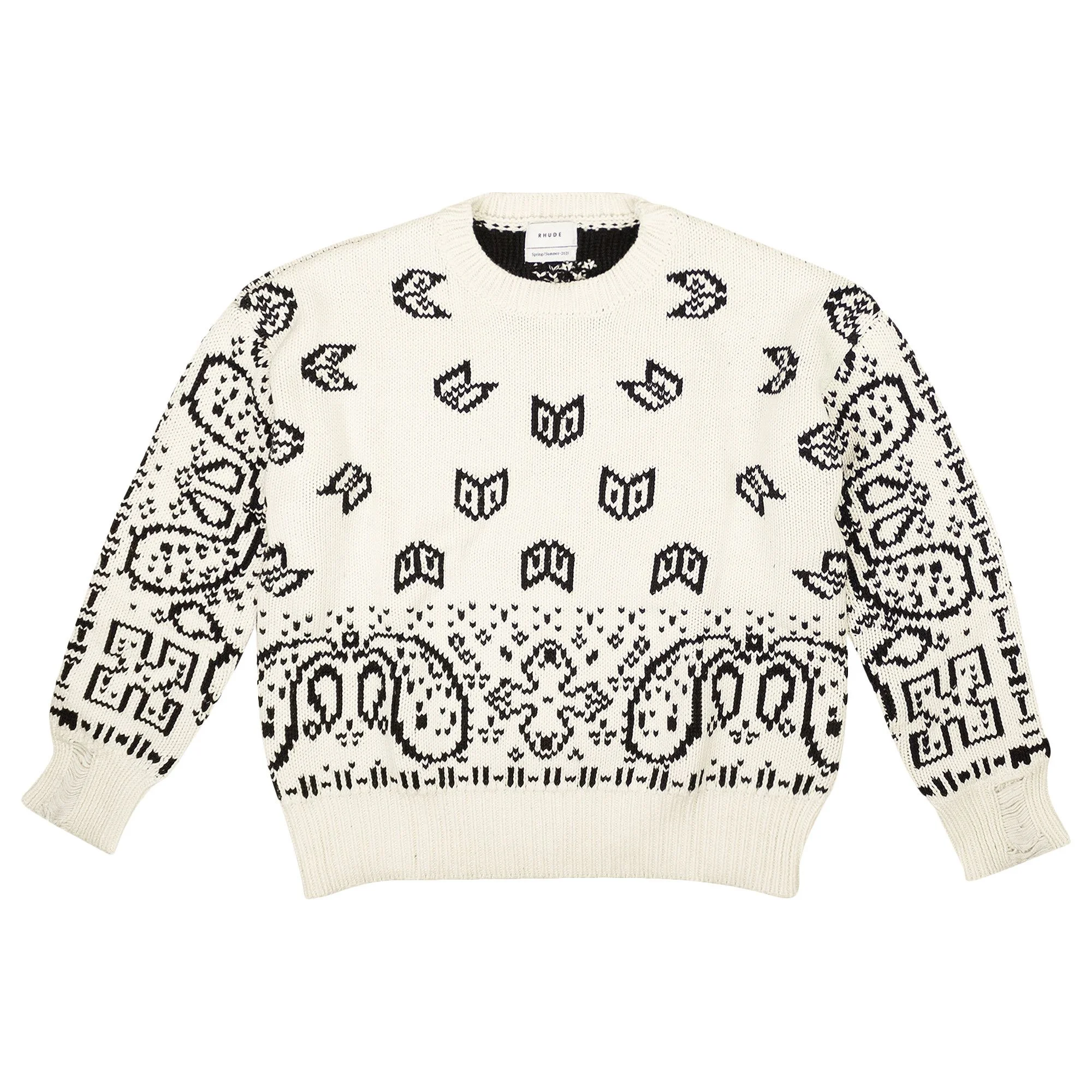 Rhude Lounge Sweater 'White/Black' - 1