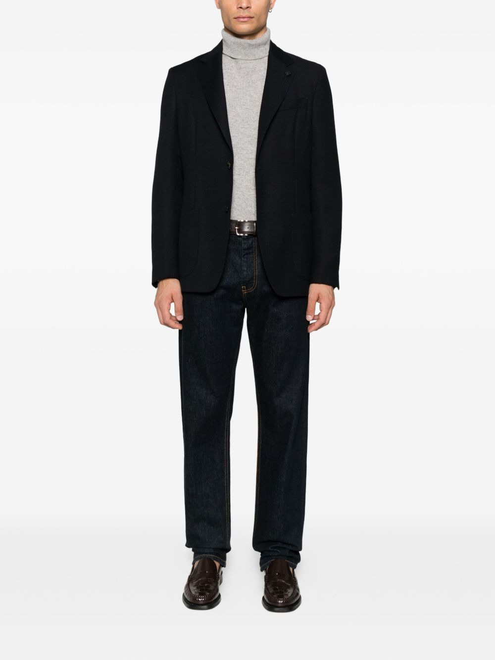 patch-pocket single-breasted blazer - 2