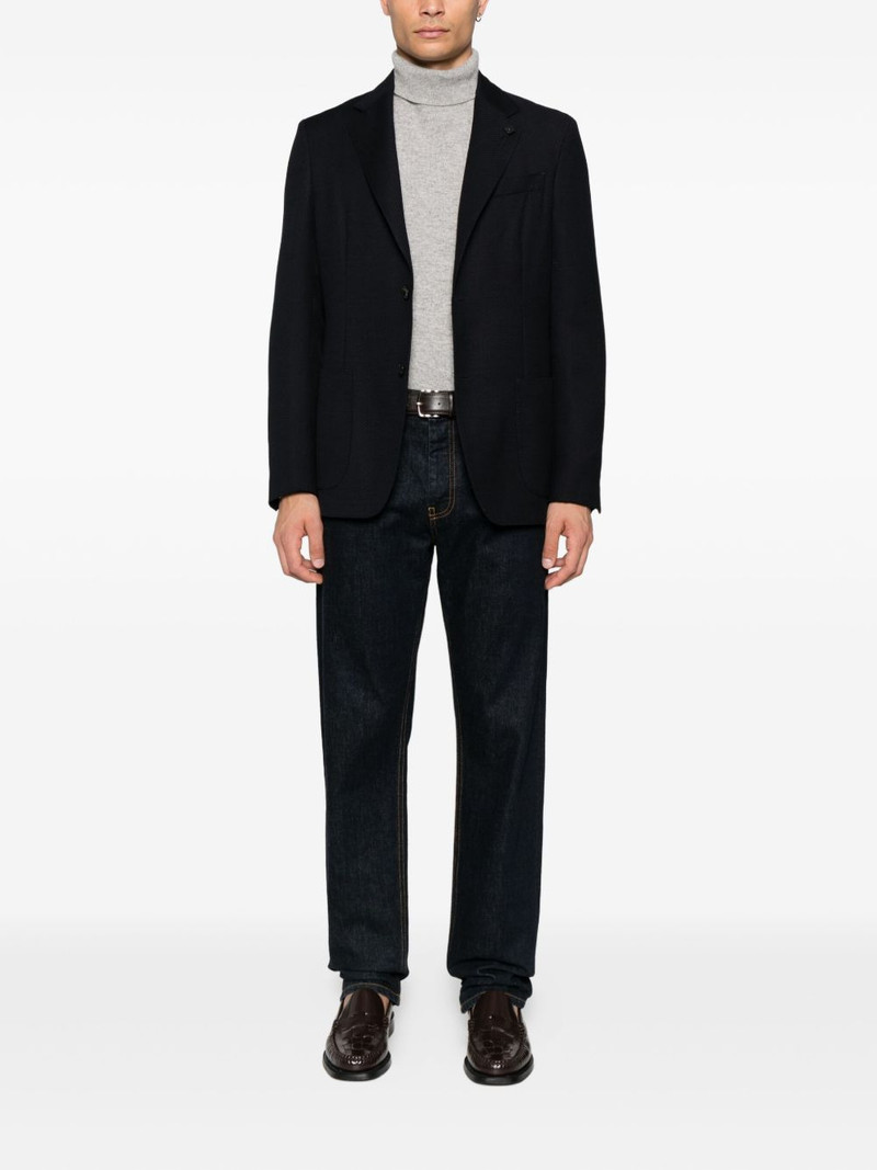 LARDINI patch-pocket single-breasted blazer outlook
