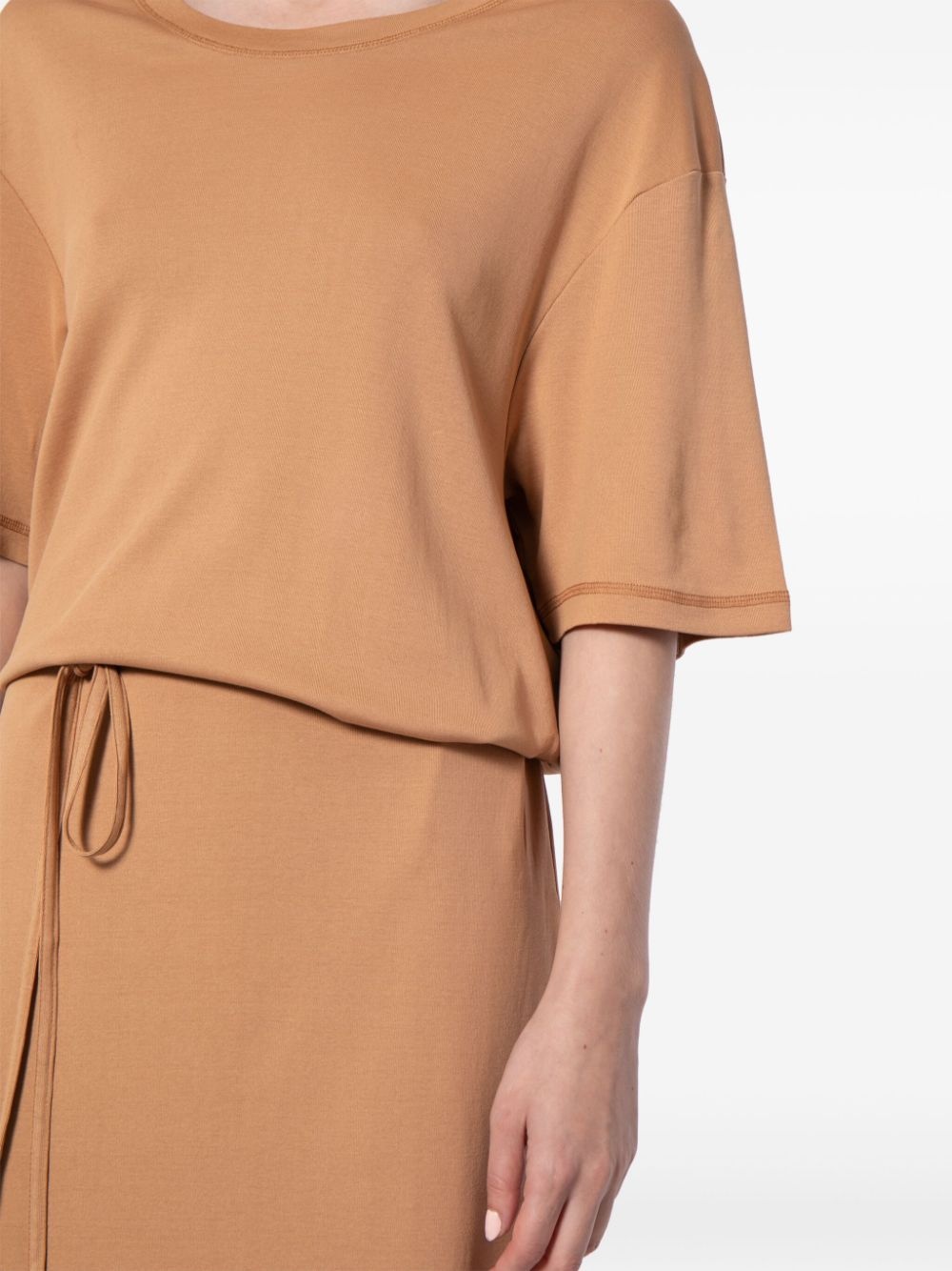 belted rib T-shirt dress - 5