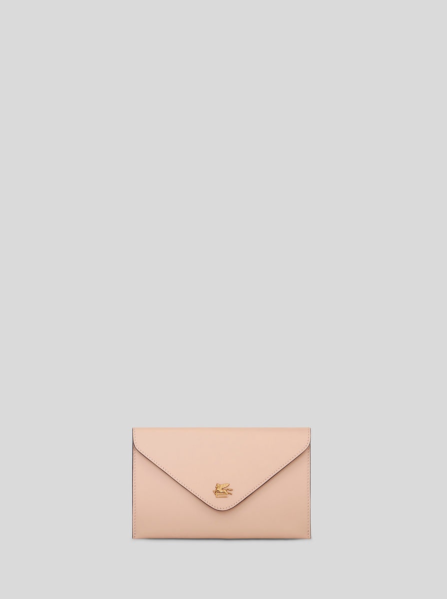 LEATHER CLUTCH BAG WITH PEGASO - 1