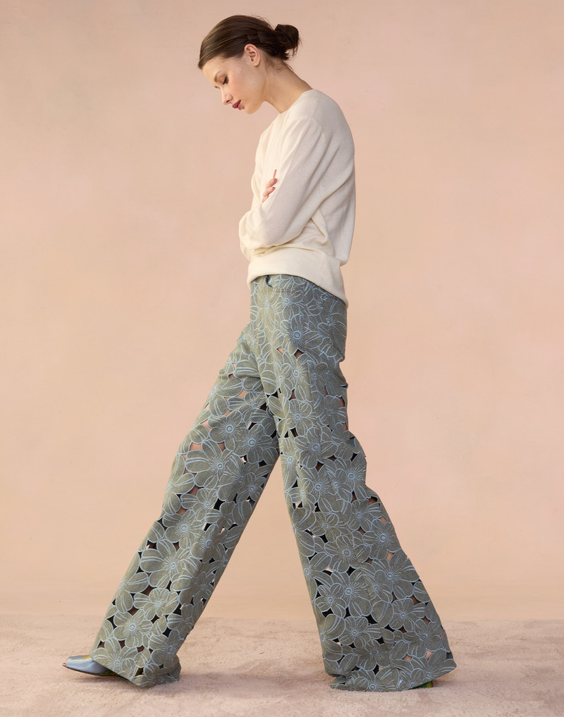 CYNTHIA ROWLEY Flora Cutout Jeans outlook