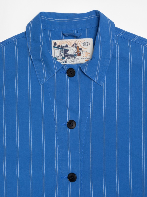 Kicki Striped Workwear Jacket Blue/Offwhite - 4