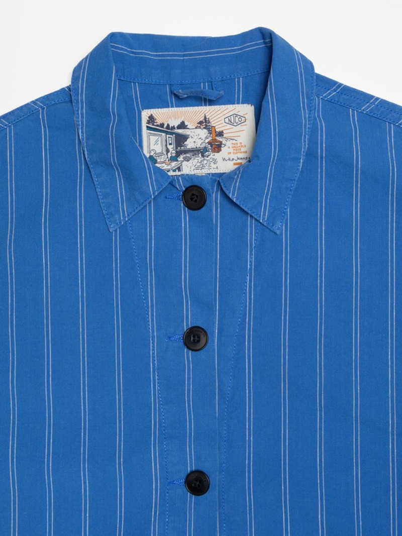 Kicki Striped Workwear Jacket Blue/Offwhite 4