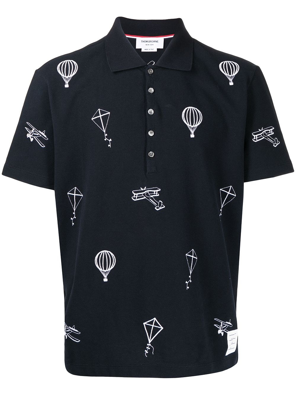 embroidered motif polo shirt - 1