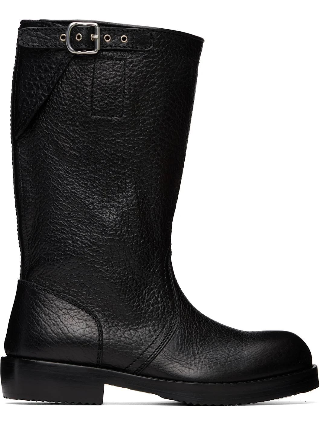 Black Leather Biker Boots - 1