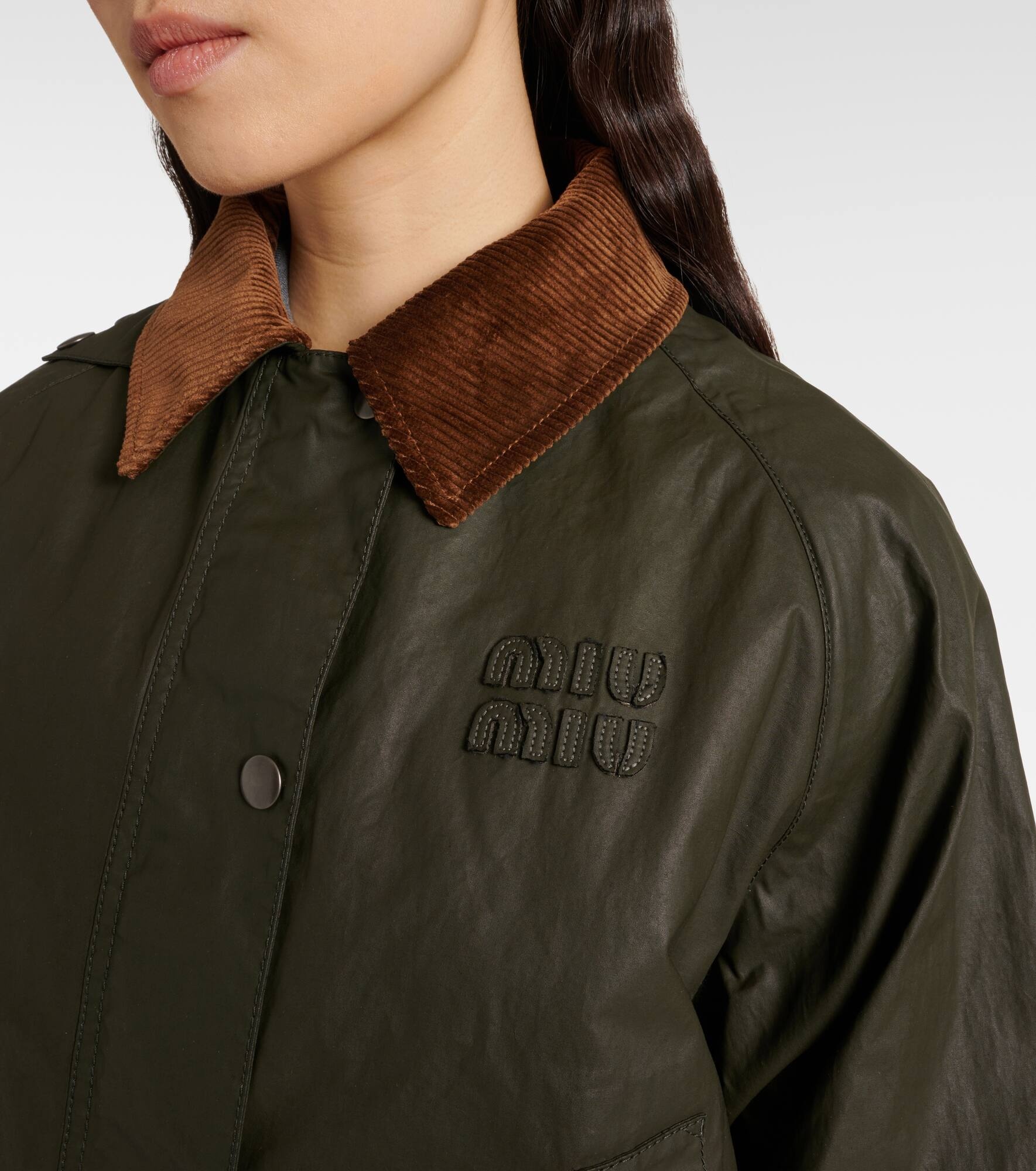 Corduroy-trimmed poplin jacket - 4