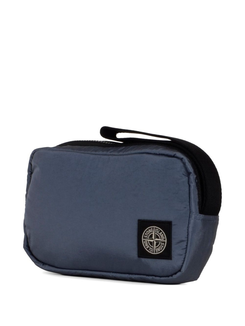 Stone Island logo-patch wash bag outlook