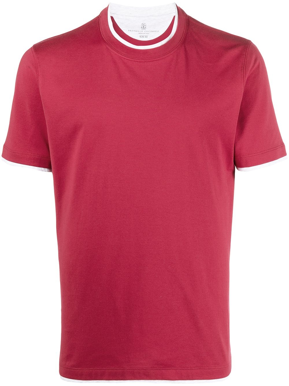 contrast-trim cotton T-shirt - 1