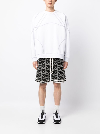 CLOT graphic-print cotton track shorts outlook