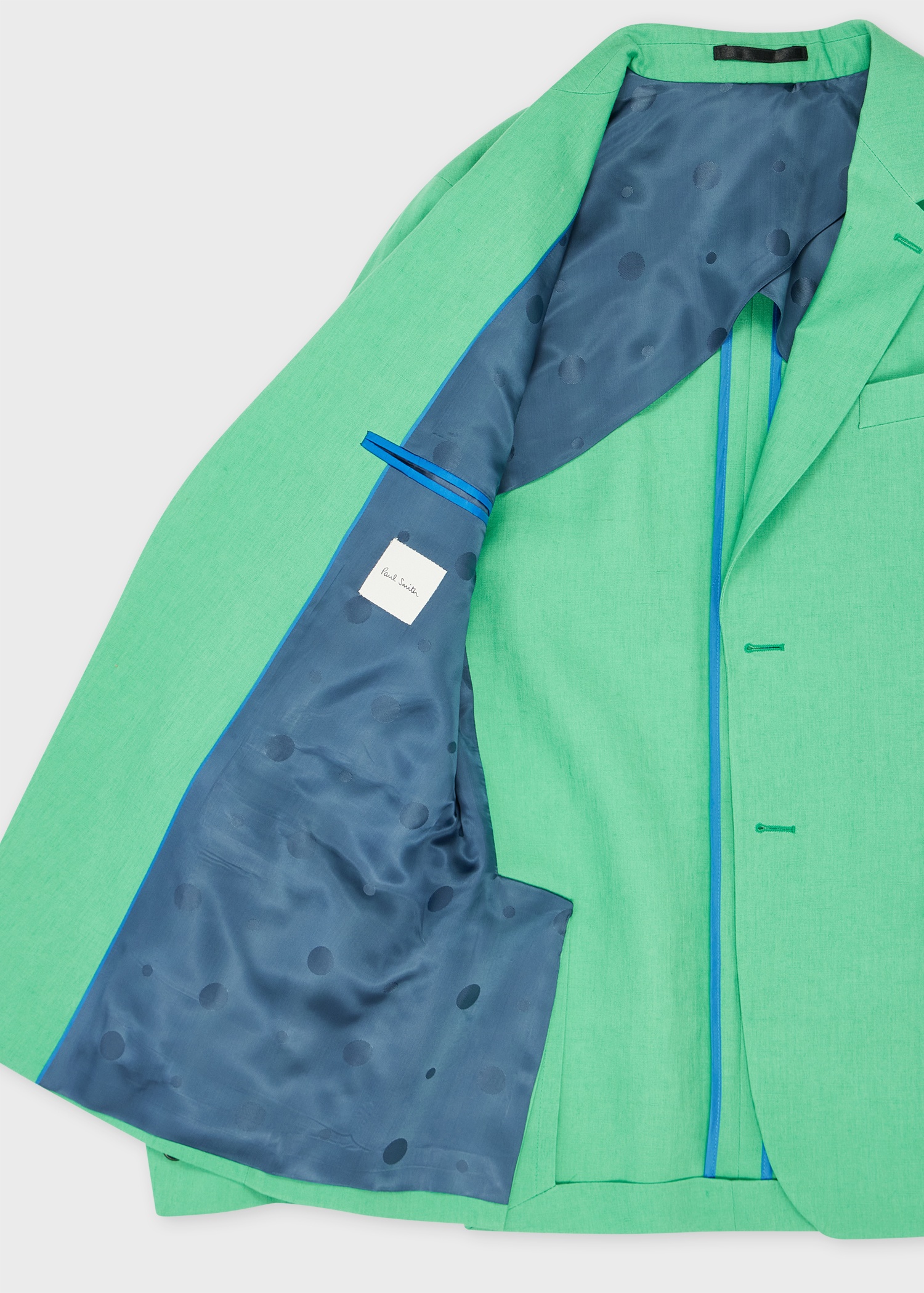 Turquoise Green Linen Buggy-Lined Blazer - 4