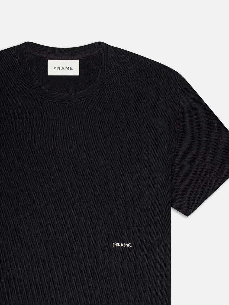 FRAME Jacquard Relaxed Tee in Black outlook
