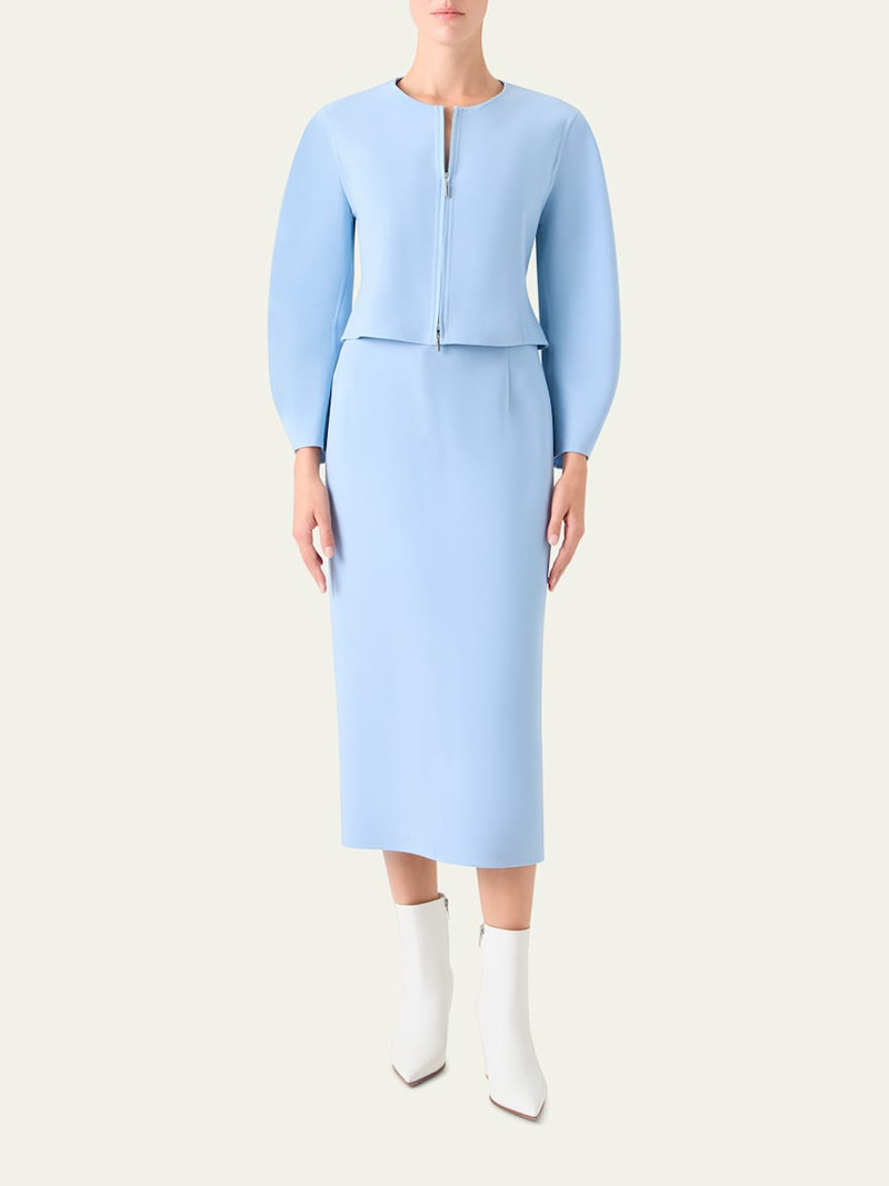 AKRIS Harriet Wool Crepe Crop Jacket outlook