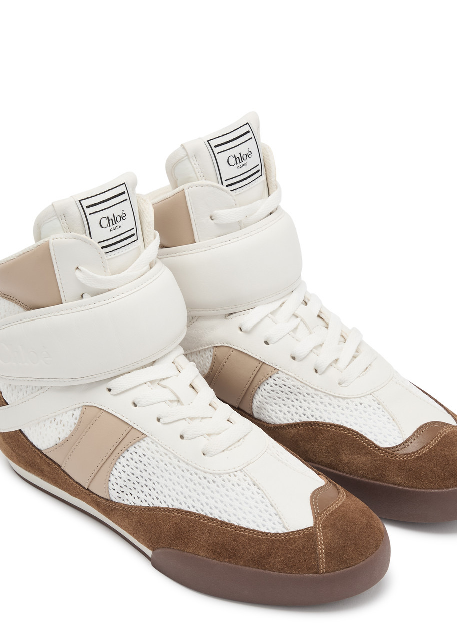 Chloe Kick Panelled Mesh Hi-top Sneakers - 3