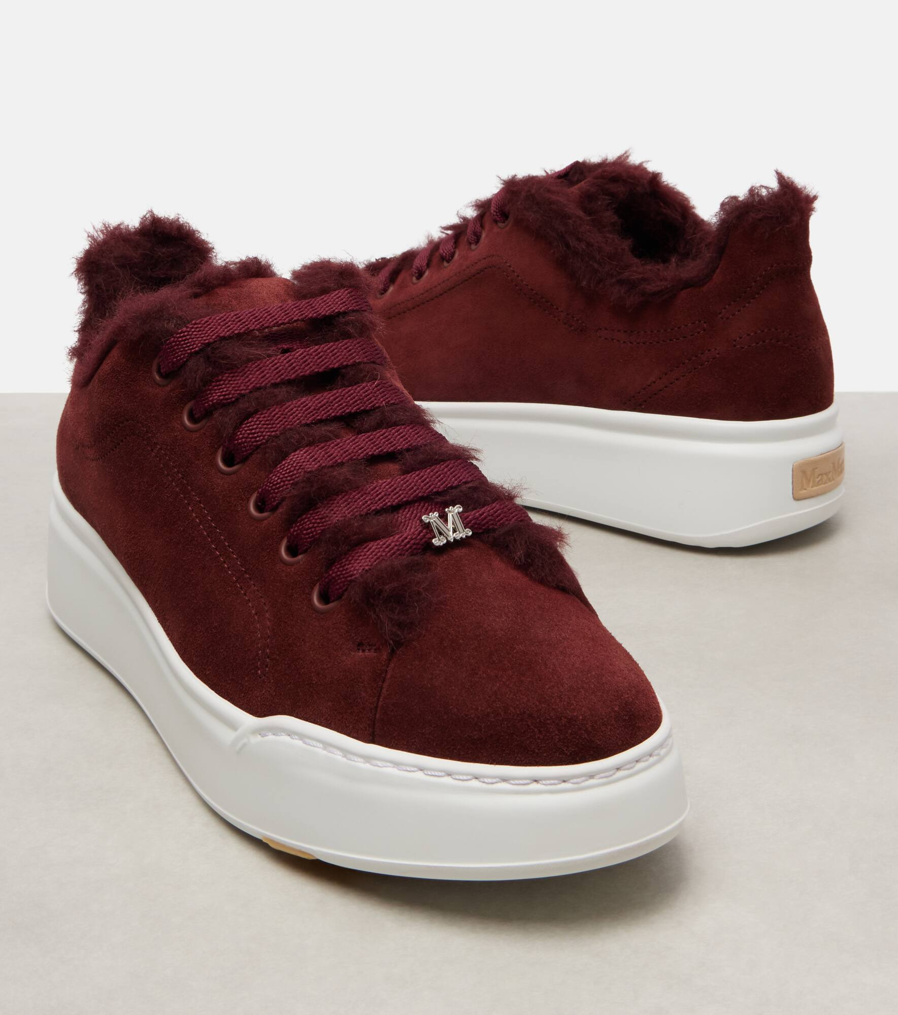 Tmaxi Teddy-trimmed suede sneakers - 5