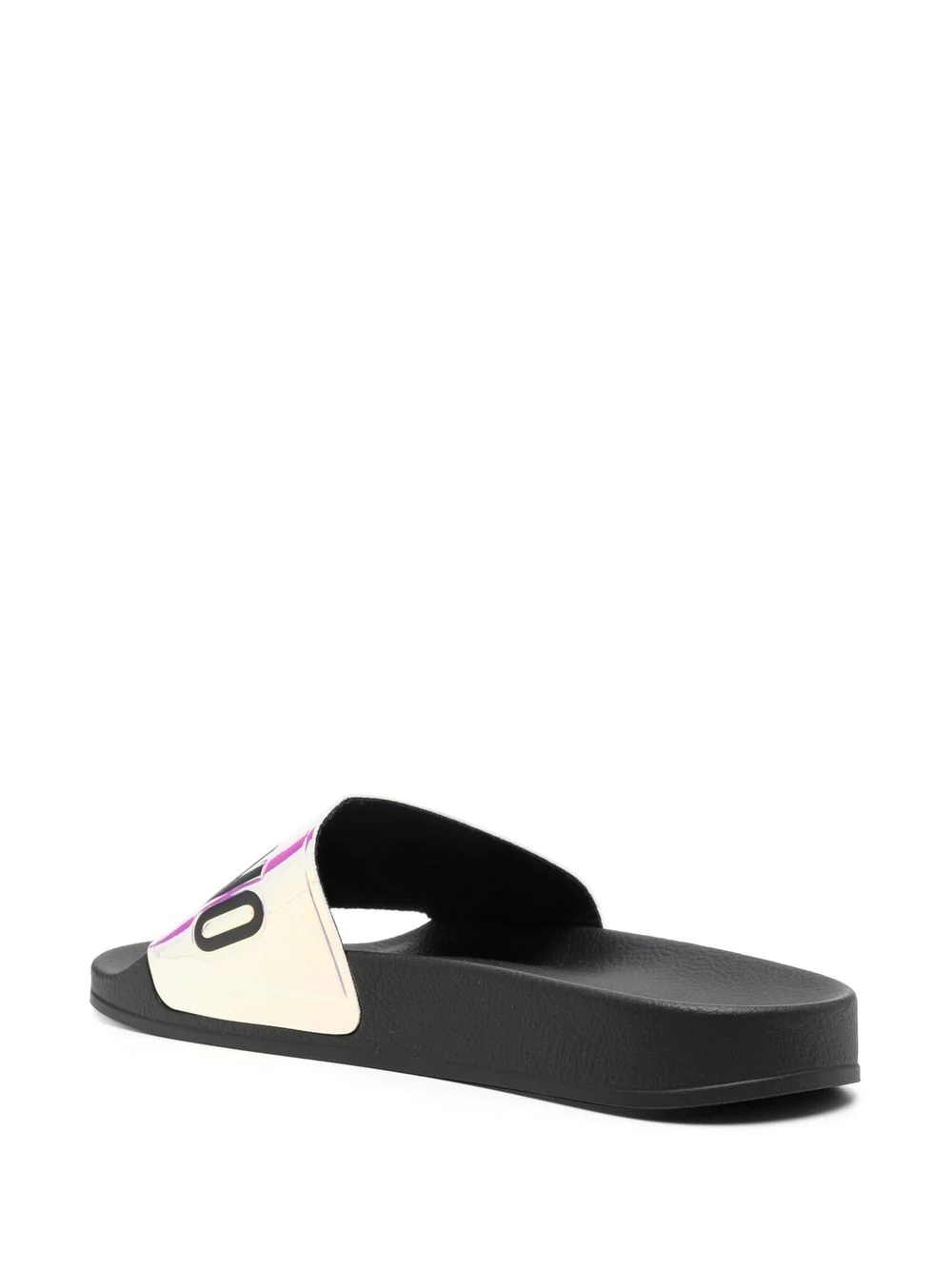 iridescent logo-strap slides - 3