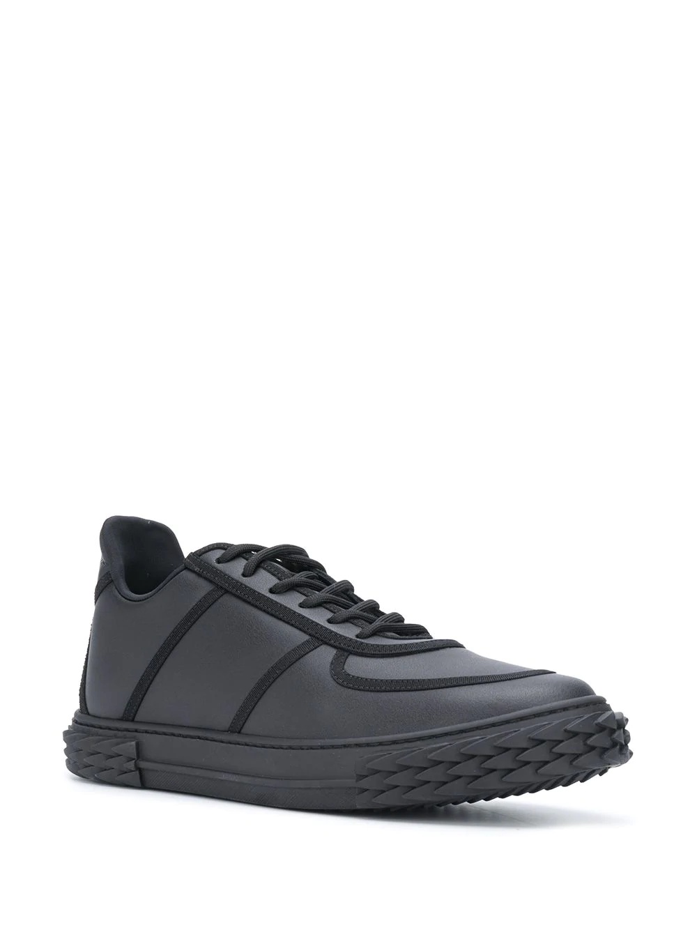 low top ridged sole sneakers - 2