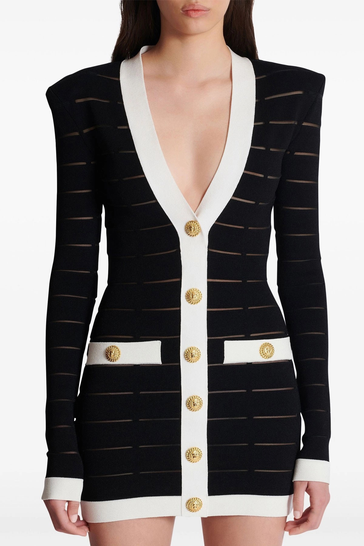 Two-tone knit dress - 2