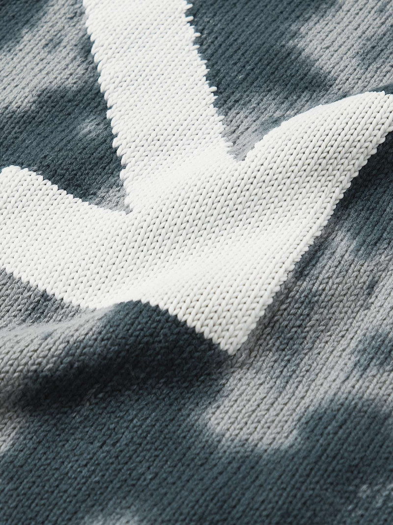 Logo-Intarsia Tie-Dyed Cotton-Blend Sweater 3