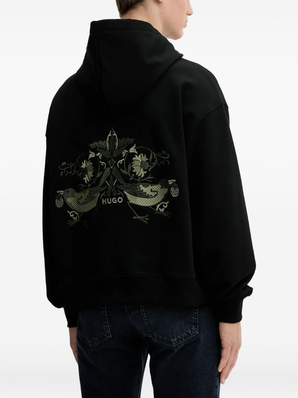 bird-embroidery hoodie - 3