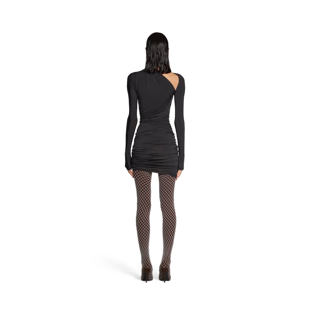 Women's Twisted Mini Dress in Black - 4