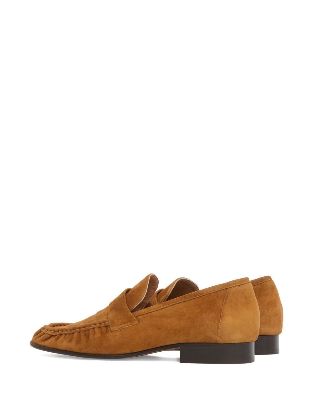 ruched suede loafers - 4