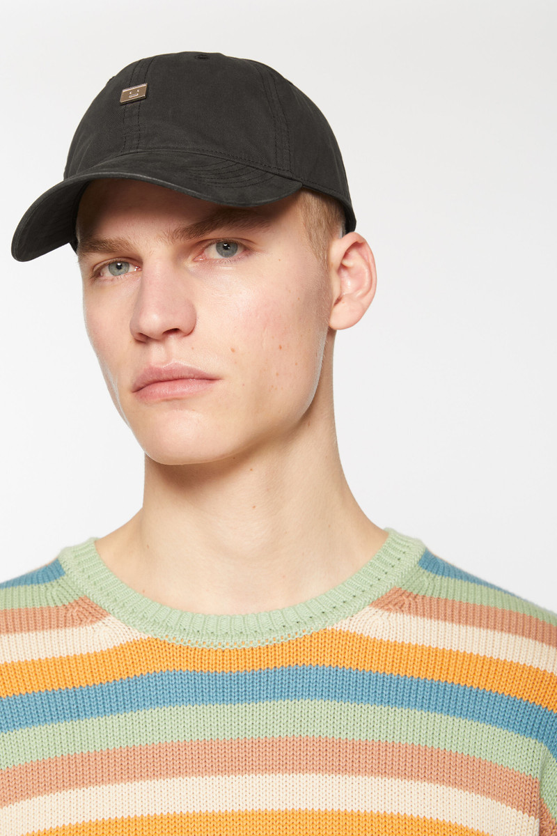 Acne Studios Metal Face patch cap - Black outlook