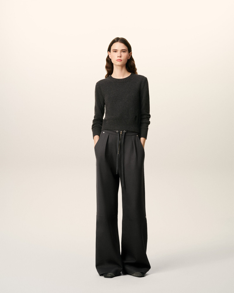 AMI Paris BLACK WOOL ZIPPED TROUSERS outlook