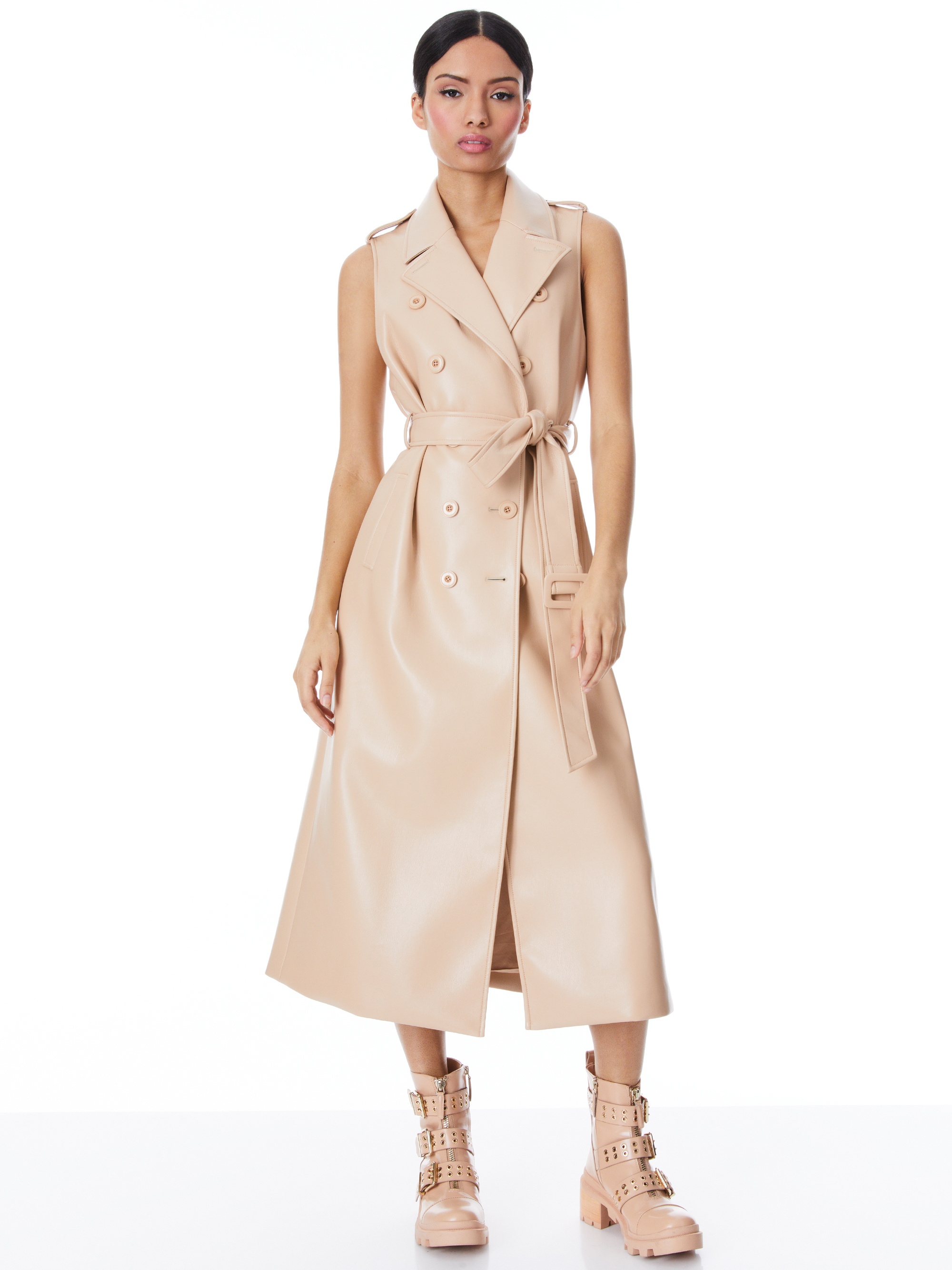 CONAN VEGAN LEATHER BELTED VEST - 2