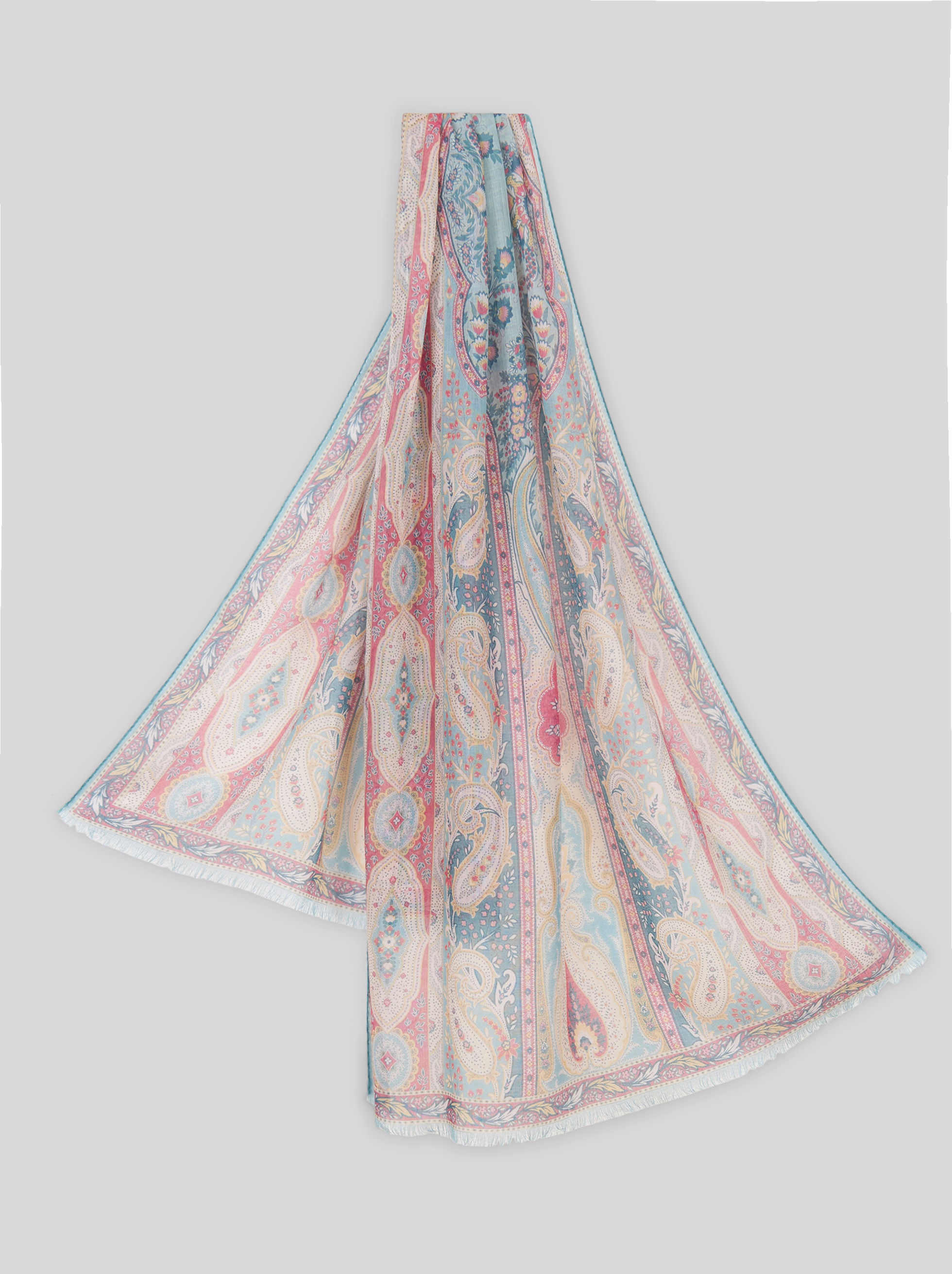 ORNAMENTAL PAISLEY CASHMERE SCARF - 1