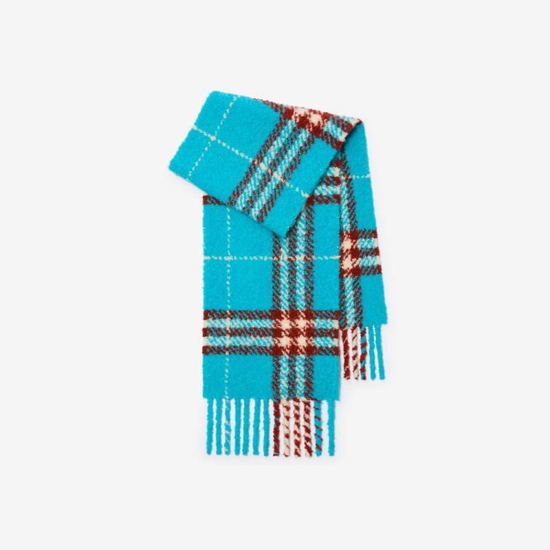 Check Alpaca Wool Blend Bouclé Scarf 1