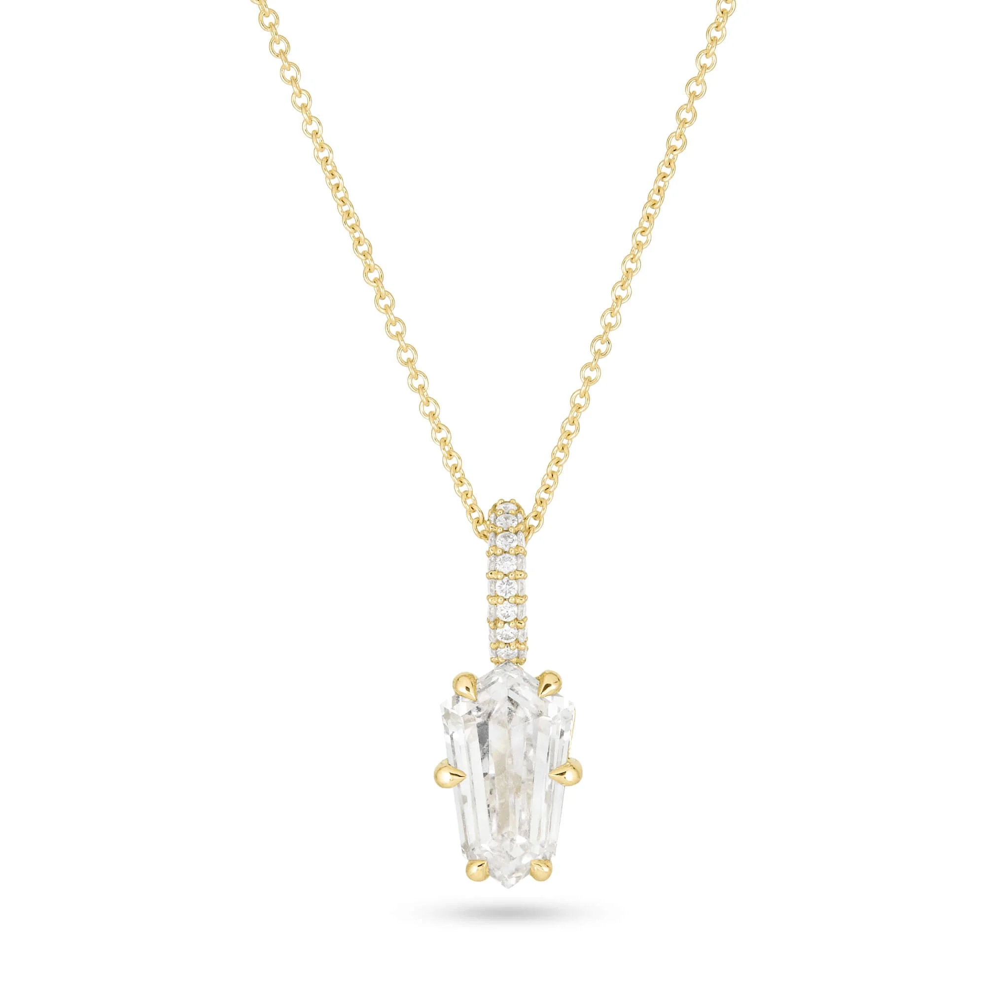 LAB-Created XL Shield Diamond Necklace - 1