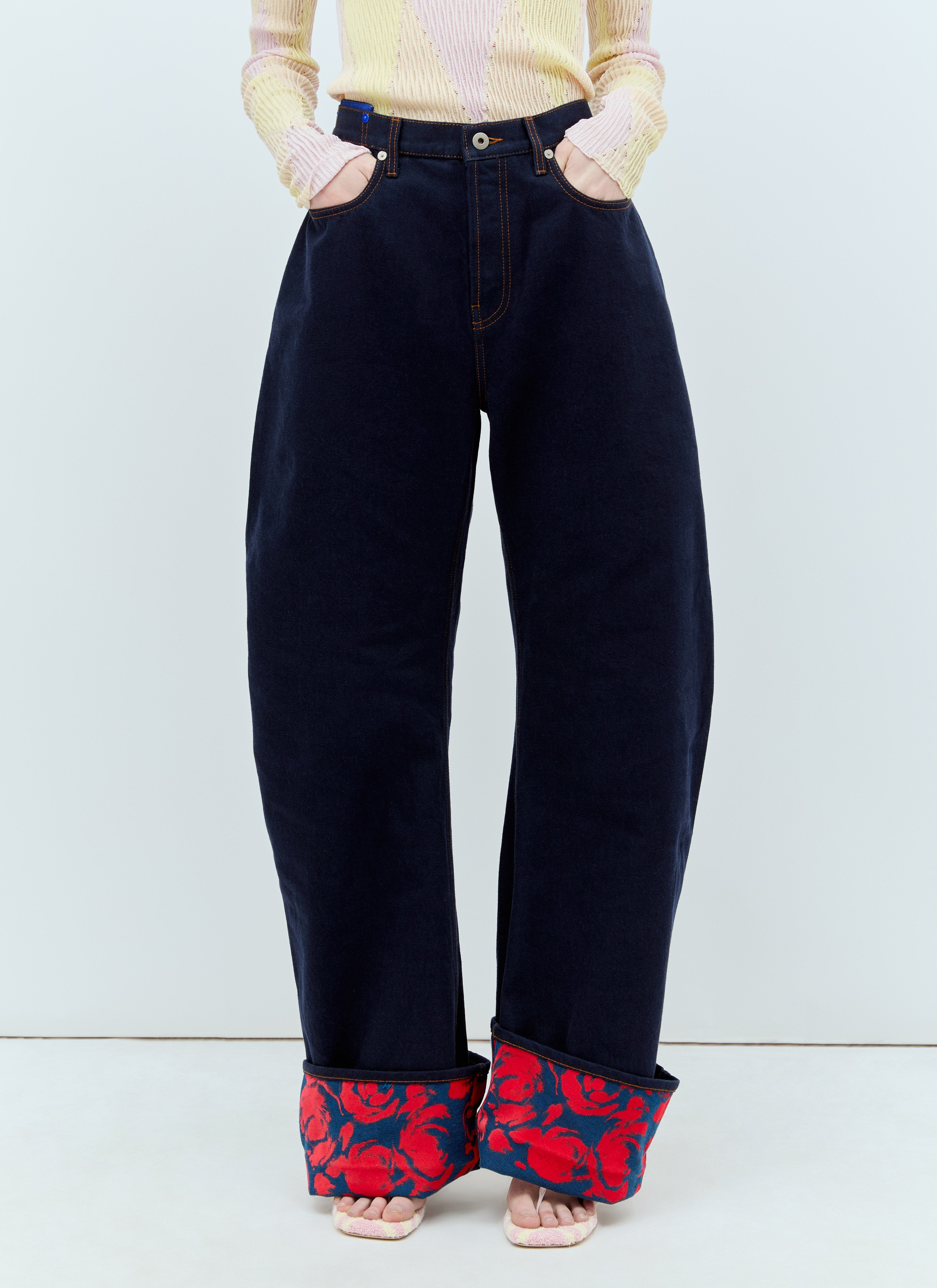 Burberry Women Rose Cuffs Heavyweight Jeans - 1