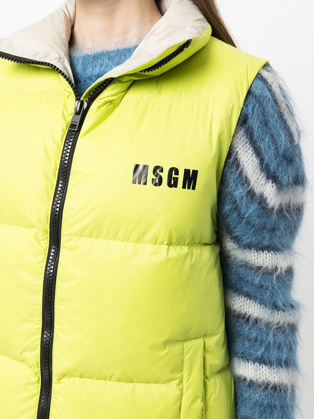 logo-print zip-up gilet - 5