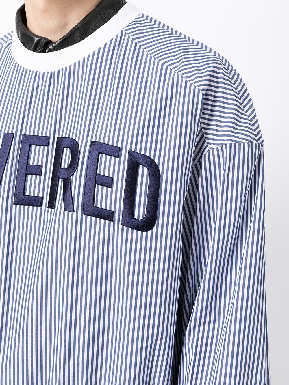 logo lettering striped top - 5