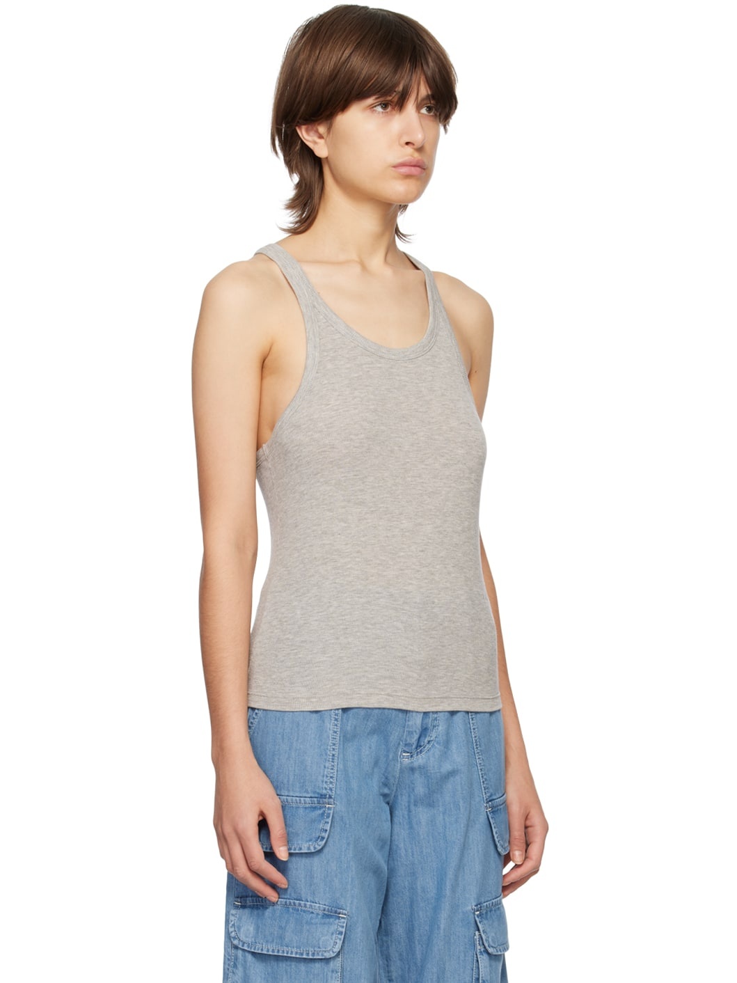 Gray Rib Tank Top - 4