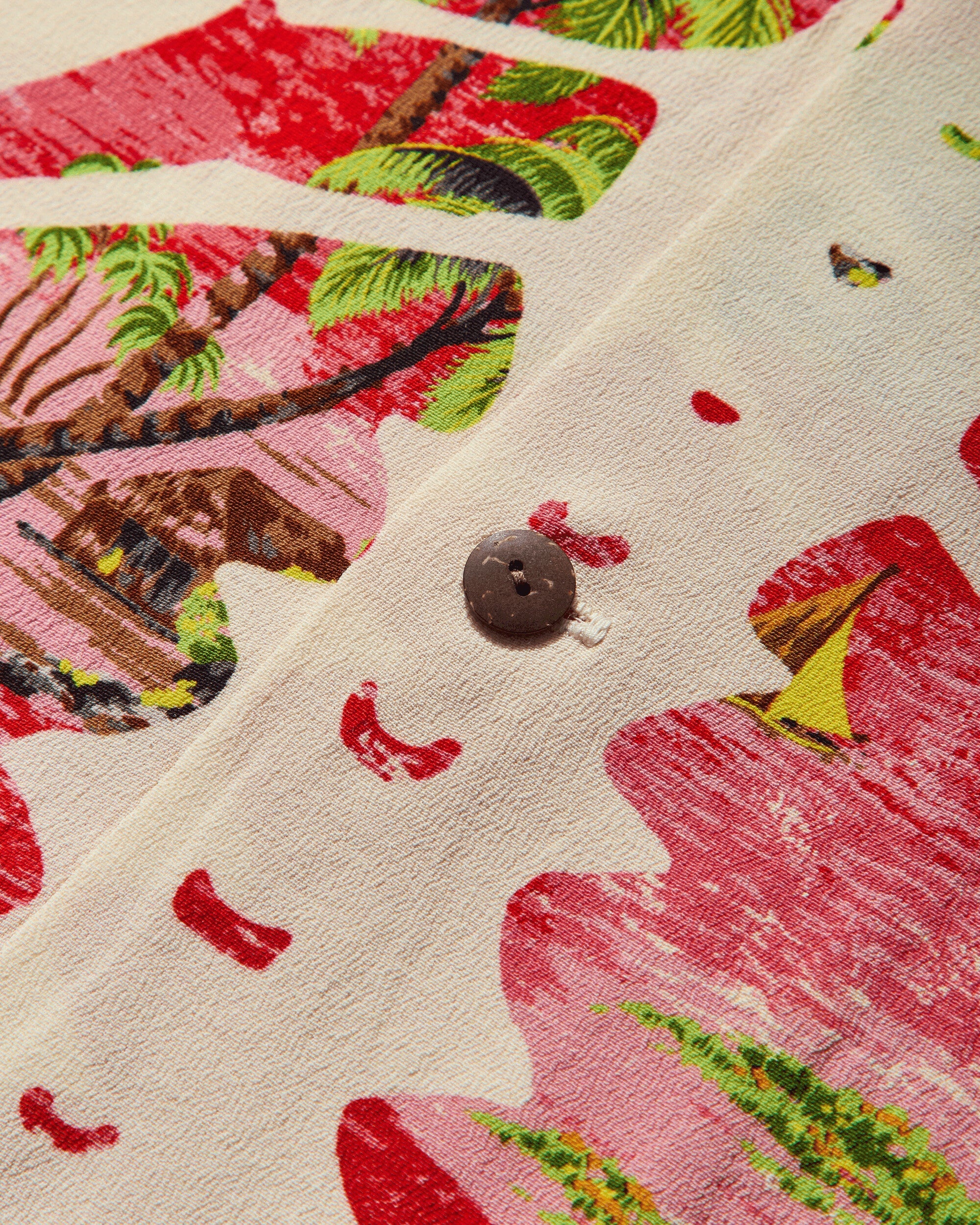 Men's Rayon Kamekameha Bone Aloha Shirt Red - 4