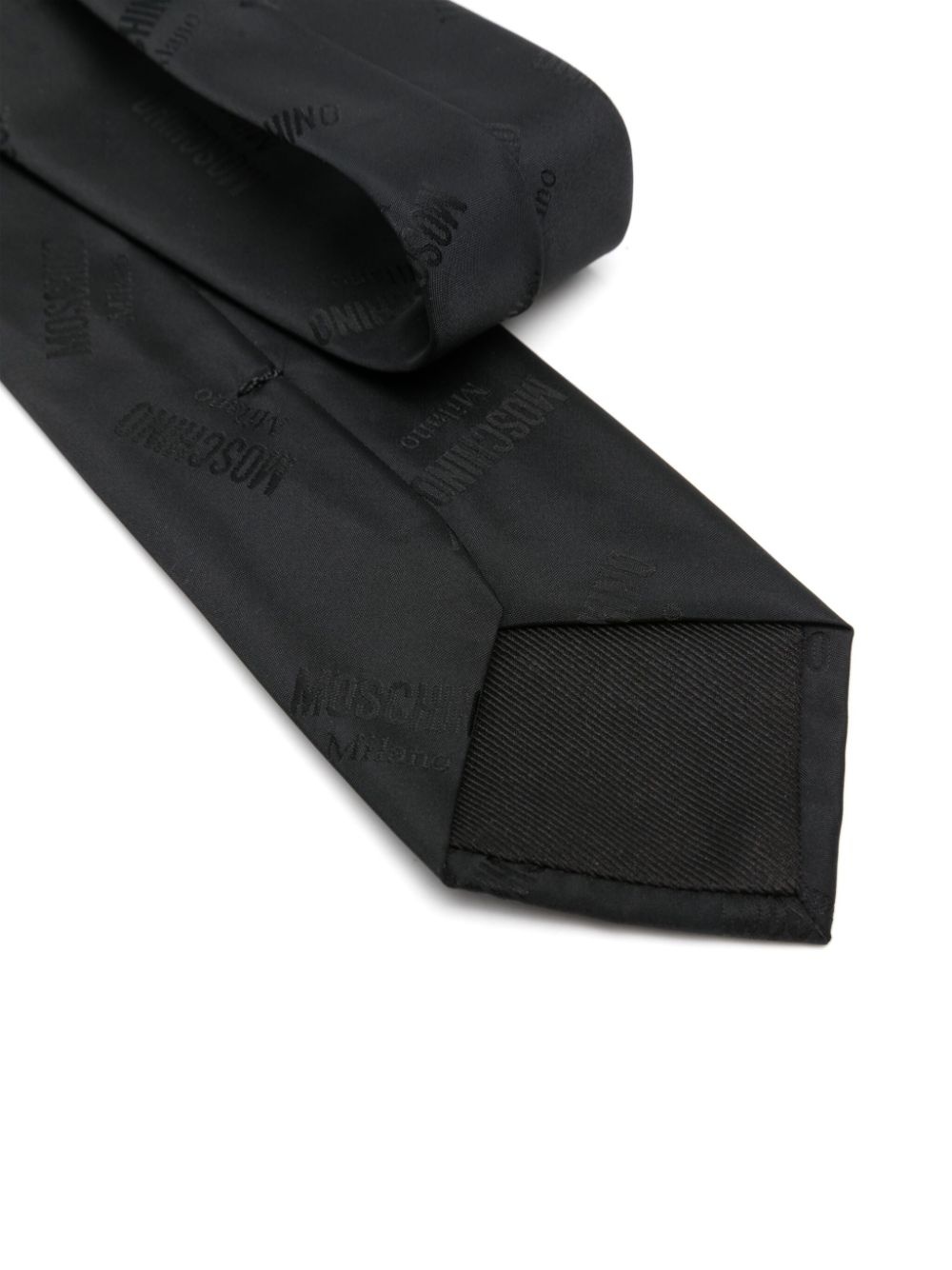 pointed logo-jacquard tie - 2