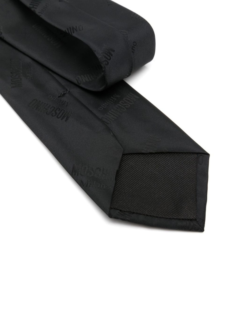 Moschino pointed logo-jacquard tie outlook